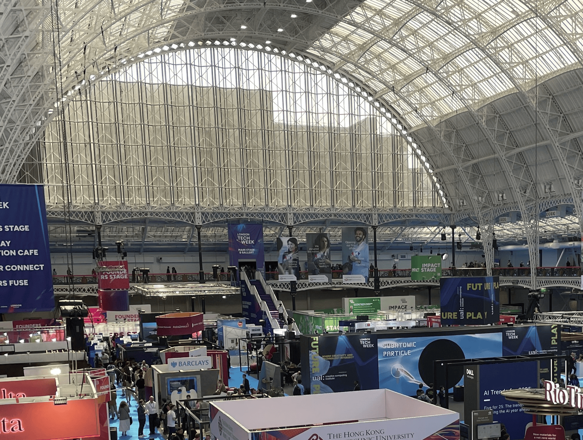 Busy exhibition hall full of visitors